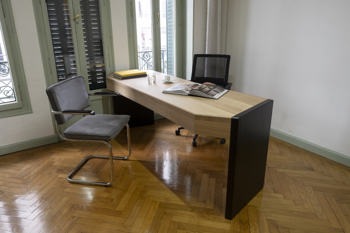bibliothèque original ultra design moderne bureau-bois-sur-mesure-annecy
